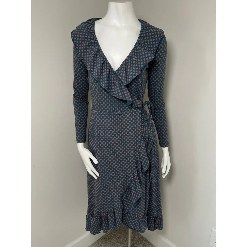 Matilda Jane Cotton Knit Midi Wrap Dress Long Sleeve XS Cottage Femenine